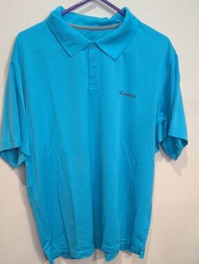 Columbia Men's Polo Golf Shirt in Turquoise Blue Men's XL
